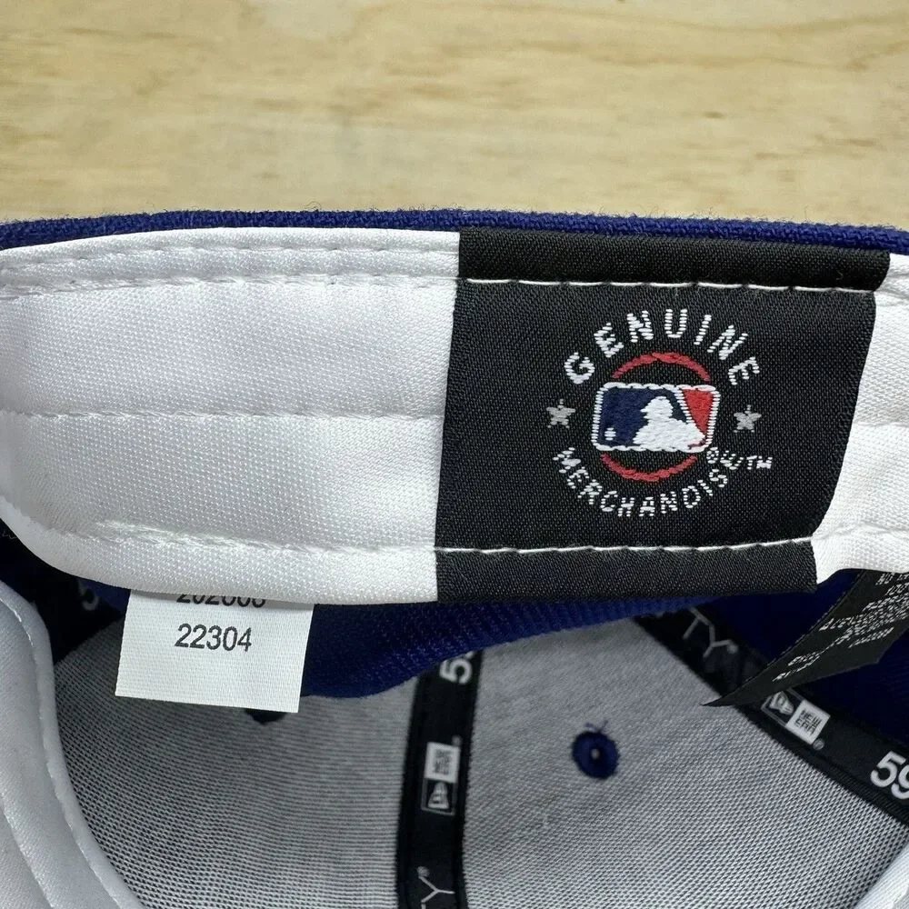 NEW Los Angeles Dodgers New Era 59Fifty Stacked Logo Fitted Cap Hat Blue 7 3/8